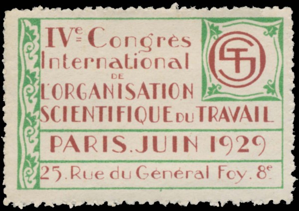 IV. Congres organisation scientifique du travali